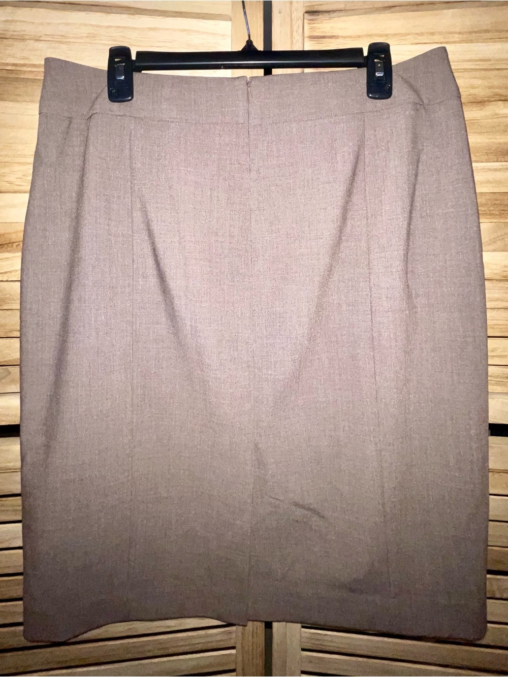 Calvin Klein Taupe Pencil Skirt S 12 Career Office Stretch Knee Length Classic - Picture 3 of 8